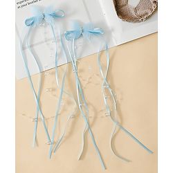 Pine Kids Bow & Butterfly Snap Clips - Blue