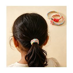 Pine Kids Colorful Knot and Fancy Loop Hair Rubber Bands - Pink & Blue
