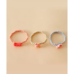 Pine Kids Colorful Knot and Fancy Loop Hair Rubber Bands - Pink & Blue