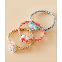 Pine Kids Colorful Knot and Fancy Loop Hair Rubber Bands - Pink & Blue