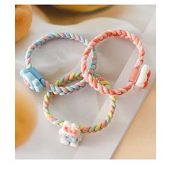 Pine Kids Colorful Knot and Fancy Loop Hair Rubber Bands - Pink & Blue
