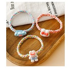 Pine Kids Colorful Knot and Fancy Loop Hair Rubber Bands - Pink & Blue