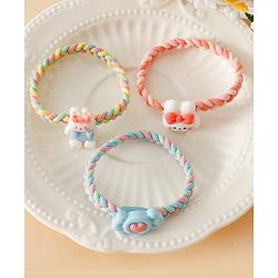Pine Kids Colorful Knot and Fancy Loop Hair Rubber Bands - Pink & Blue