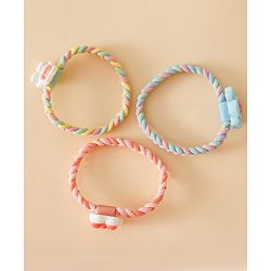Pine Kids Colorful Knot and Fancy Loop Hair Rubber Bands - Pink & Blue