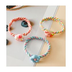 Pine Kids Colorful Knot and Fancy Loop Hair Rubber Bands - Pink & Blue