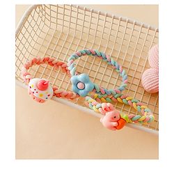 Pine Kids Colorful Knot and Fancy Loop Hair Rubber Bands - Pink & Blue