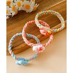 Pine Kids Colorful Knot and Fancy Loop Hair Rubber Bands - Pink & Blue