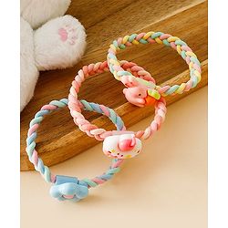 Pine Kids Colorful Knot and Fancy Loop Hair Rubber Bands - Pink & Blue