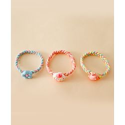Pine Kids Colorful Knot and Fancy Loop Hair Rubber Bands - Pink & Blue