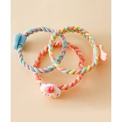 Pine Kids Colorful Knot and Fancy Loop Hair Rubber Bands - Pink & Blue