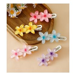 Pine Kids Cute Blossom Hair Clips - PInk & Purple