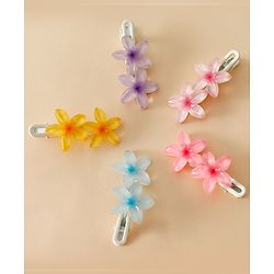Pine Kids Cute Blossom Hair Clips - PInk & Purple