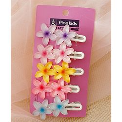 Pine Kids Cute Blossom Hair Clips - PInk & Purple