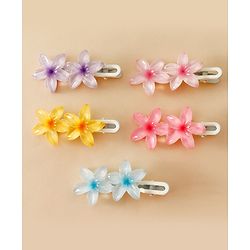 Pine Kids Cute Blossom Hair Clips - PInk & Purple