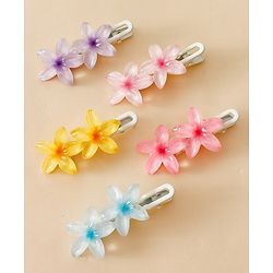 Pine Kids Cute Blossom Hair Clips - PInk & Purple