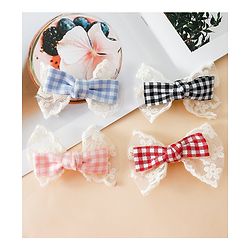 Pine Kids Bow & Butterfly Clips - Blue & Red