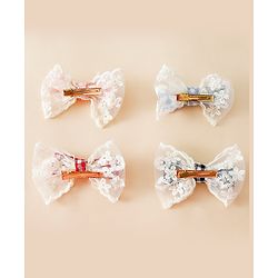 Pine Kids Bow & Butterfly Clips - Blue & Red