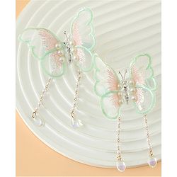 Pine Kids Butterfly Pearl Baby Hair Clip - Light Green