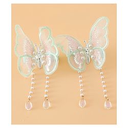 Pine Kids Butterfly Pearl Baby Hair Clip - Light Green