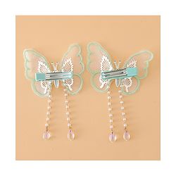 Pine Kids Butterfly Pearl Baby Hair Clip - Light Green