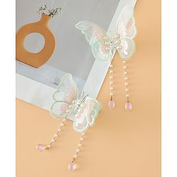 Pine Kids Butterfly Pearl Baby Hair Clip - Light Green