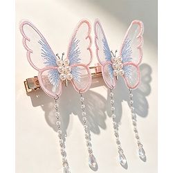 Pine Kids Butterfly Pearl Baby Hair Clip - Pink