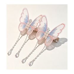 Pine Kids Butterfly Pearl Baby Hair Clip - Pink
