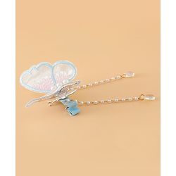 Pine Kids Butterfly Pearl Baby Hair Clip - Light Green - Blue