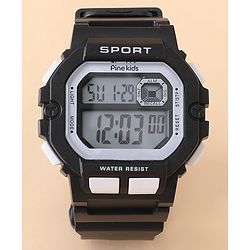 Pine Kids Free Size Digital Watch - Black