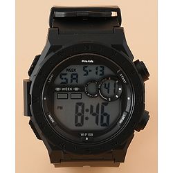 Pine Kids Free Size Digital Watch - Black