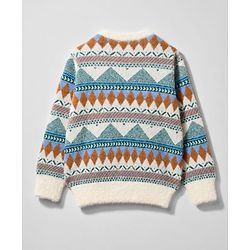 Pine Kids Knit Full Sleeves Triangular Designed Pullover Sweater - Light Blue