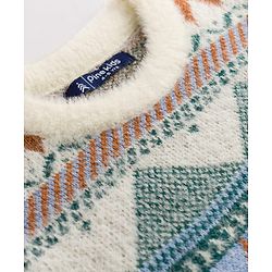 Pine Kids Knit Full Sleeves Triangular Designed Pullover Sweater - Light Blue
