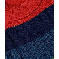 Pine Kids Knit Striped Full Sleeves Pullovers - Black