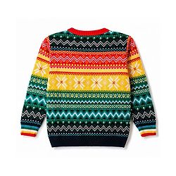 Pine Kids Knit Full Sleeves Pullovers with Floral Design -  Green Red & Yellow