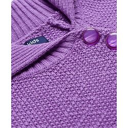 Pine Kids Knitted Full Raglan Sleeves Sweater Set - Purple