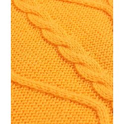 Pine Kids Knit Full Sleeves Sweater Set With Cable Knit Design - Mustard