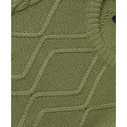 Pine Kids Knit Full Sleeves  Sweater Set With Cable Knit Design - Green