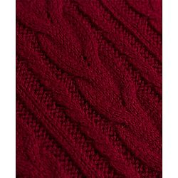 Pine Kids Knitted Full Sleeves Woolen Dress with Cable Knit Design - Red
