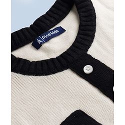Pine Kids Knit Full Sleeves Solid Woollen Dress - Black