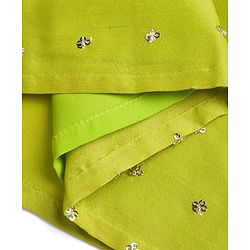 Pine Kids Woven Full Sleeves Sequinned Kurta & Pyjama Set - Lime Green