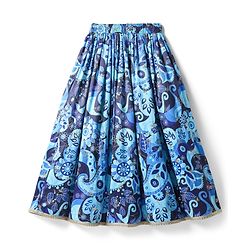 Pine Kids Woven Half Sleeves Floral Printed & Sequinned Embroidered Choli Lahenga Set with Dupatta - Light Blue