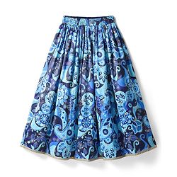 Pine Kids Woven Half Sleeves Floral Printed & Sequinned Embroidered Choli Lahenga Set with Dupatta - Light Blue