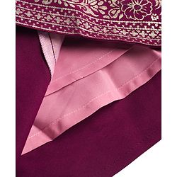 Pine Kids Woven Half Sleeves Choli Lagenga Dupattta Set with Floral Foil Print &  Sequinned Embroidery - Pink