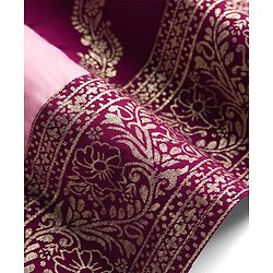 Pine Kids Woven Half Sleeves Choli Lagenga Dupattta Set with Floral Foil Print &  Sequinned Embroidery - Pink