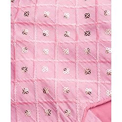 Pine Kids Woven Half Sleeves Choli Lagenga Dupattta Set with Floral Foil Print &  Sequinned Embroidery - Pink