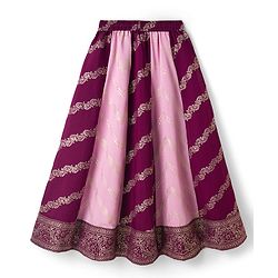 Pine Kids Woven Half Sleeves Choli Lagenga Dupattta Set with Floral Foil Print &  Sequinned Embroidery - Pink