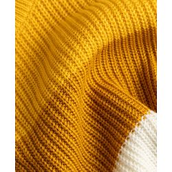 Pine Kids Knit Full Sleeves Colour Block Pullover - Yellow & Navy