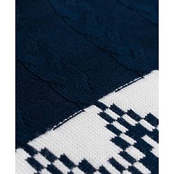 Pine Kids Knit Full Sleeves Pullover Sweater With Cable Knit Design - Navy Blue