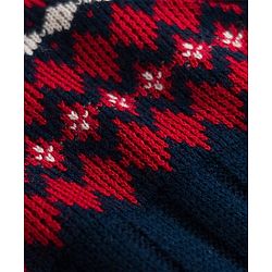 Pine Kids Knit Full Sleeves Pullover Sweater With Design - Navy Blue