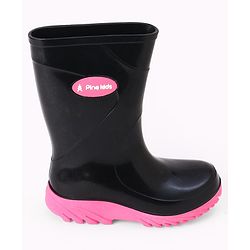 Pine Kids Slip On Rain Boots - Black